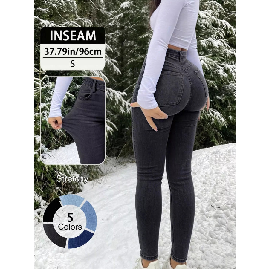 High-Waisted Skinny Jeans Apparel and Accessories
