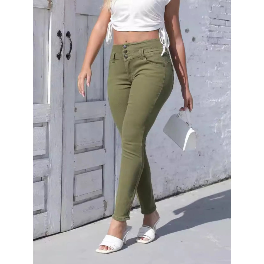 High-Waisted Skinny Jeans Apparel and Accessories