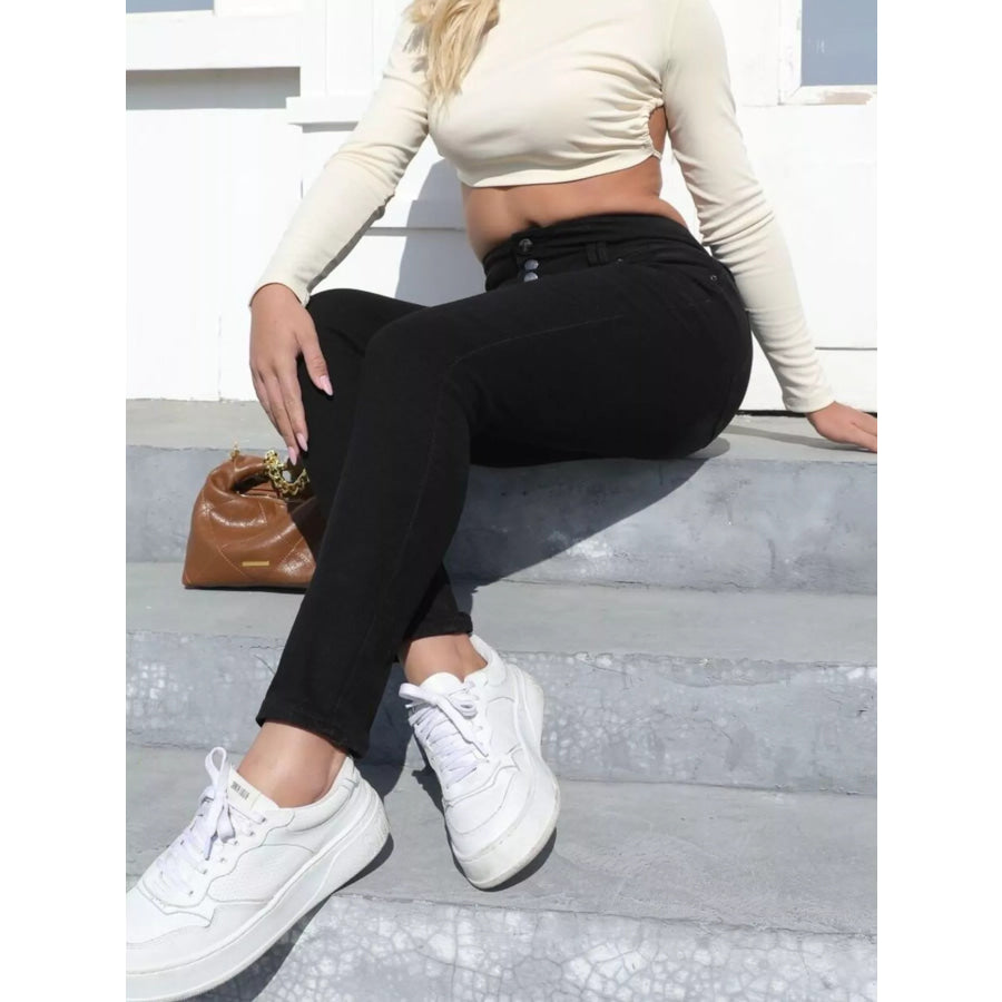 High-Waisted Skinny Jeans Apparel and Accessories