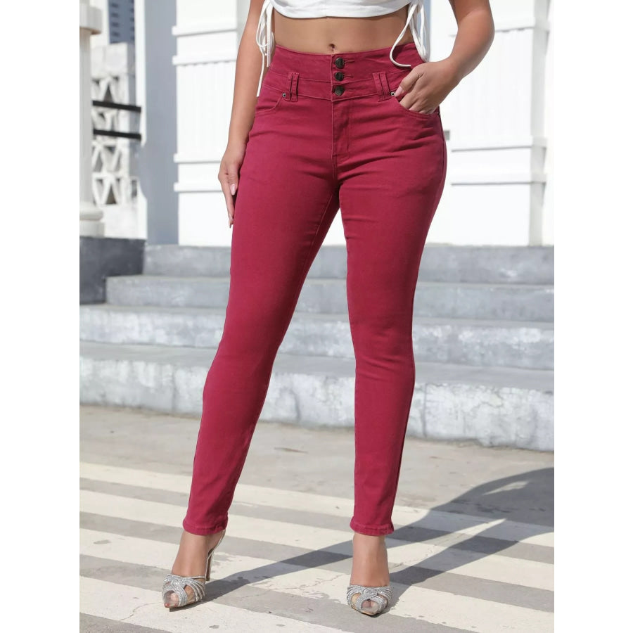 High-Waisted Skinny Jeans Apparel and Accessories