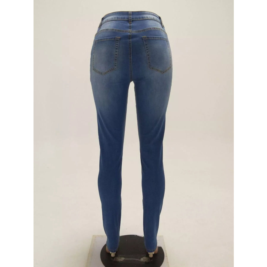 High-Waisted Skinny Jeans Apparel and Accessories