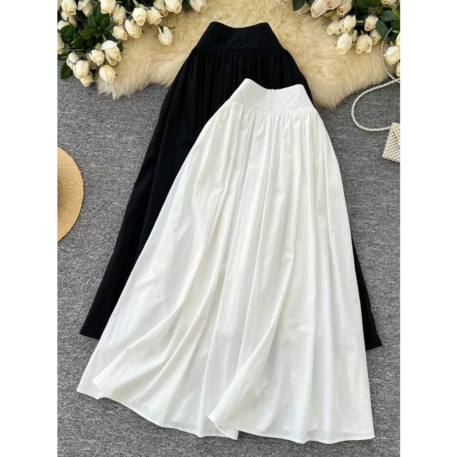 High-Waisted Skirt with Pockets Apparel and Accessories