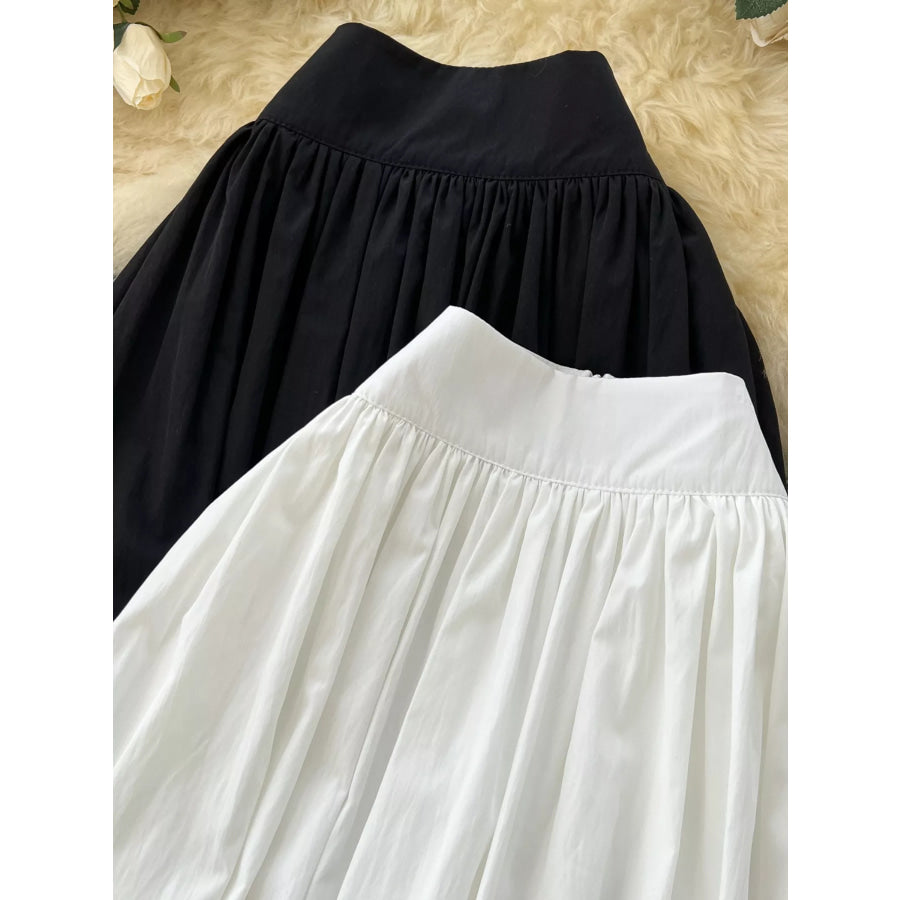 High-Waisted Skirt with Pockets Apparel and Accessories