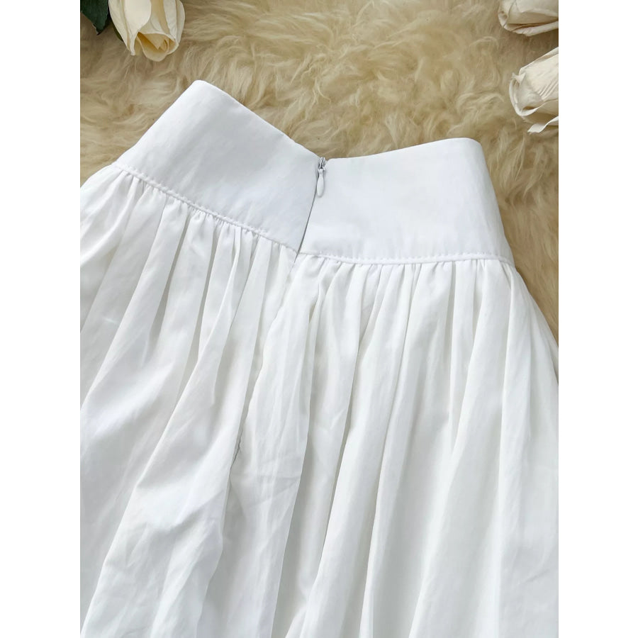 High-Waisted Skirt with Pockets Apparel and Accessories