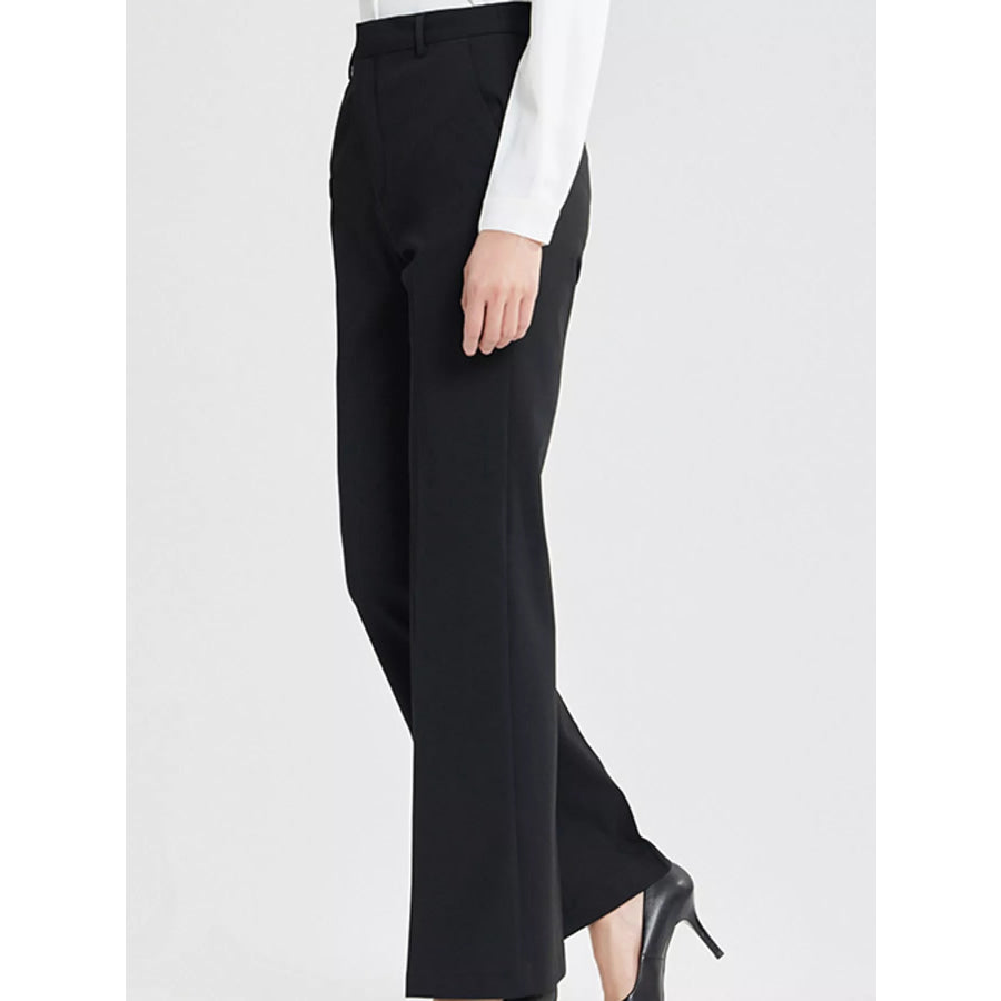 High-Waisted Slim-Fit Dress Pants Black / 26 Apparel and Accessories