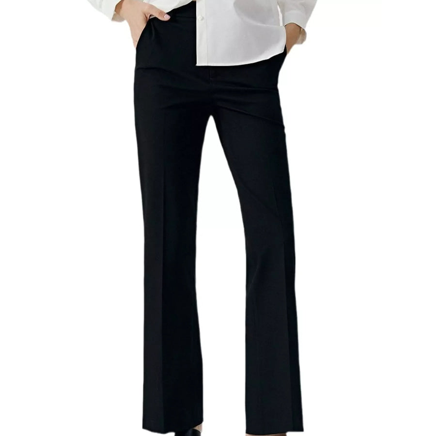 High-Waisted Slim-Fit Dress Pants Black / 26 Apparel and Accessories