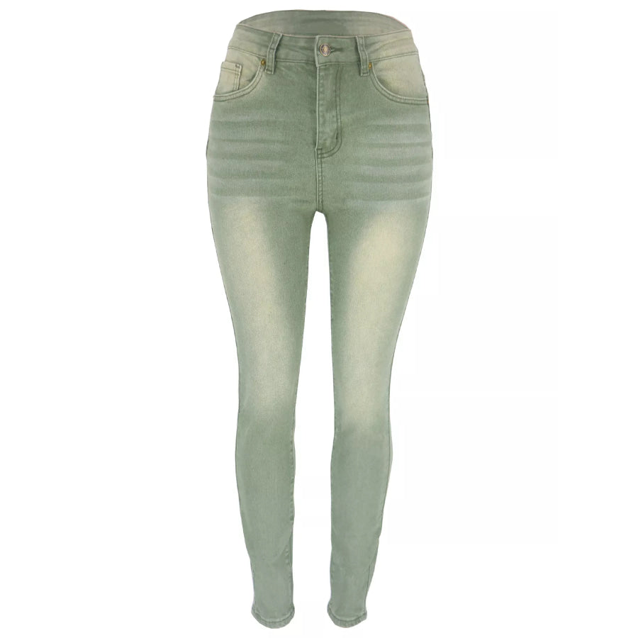 High-Waisted Slim-Fit Jeans Apparel and Accessories