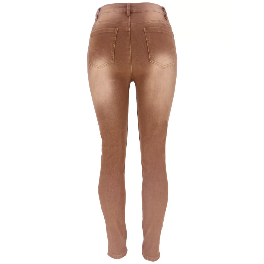 High-Waisted Slim-Fit Jeans Apparel and Accessories