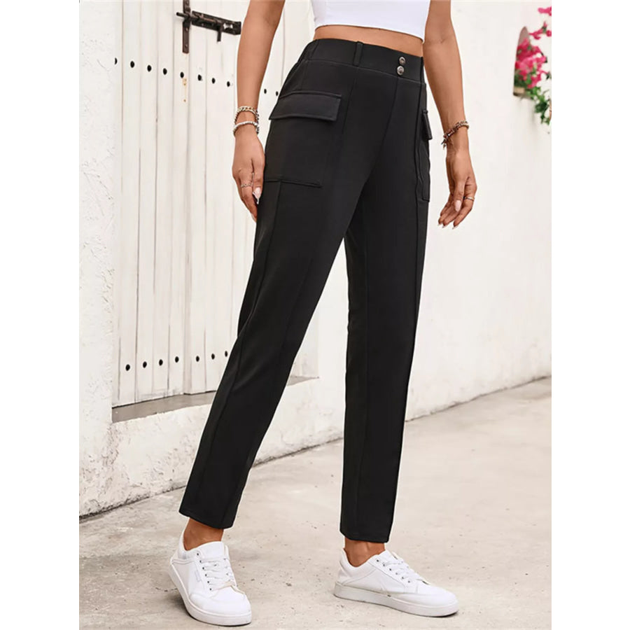 High-Waisted Slim Fit Pants Apparel and Accessories