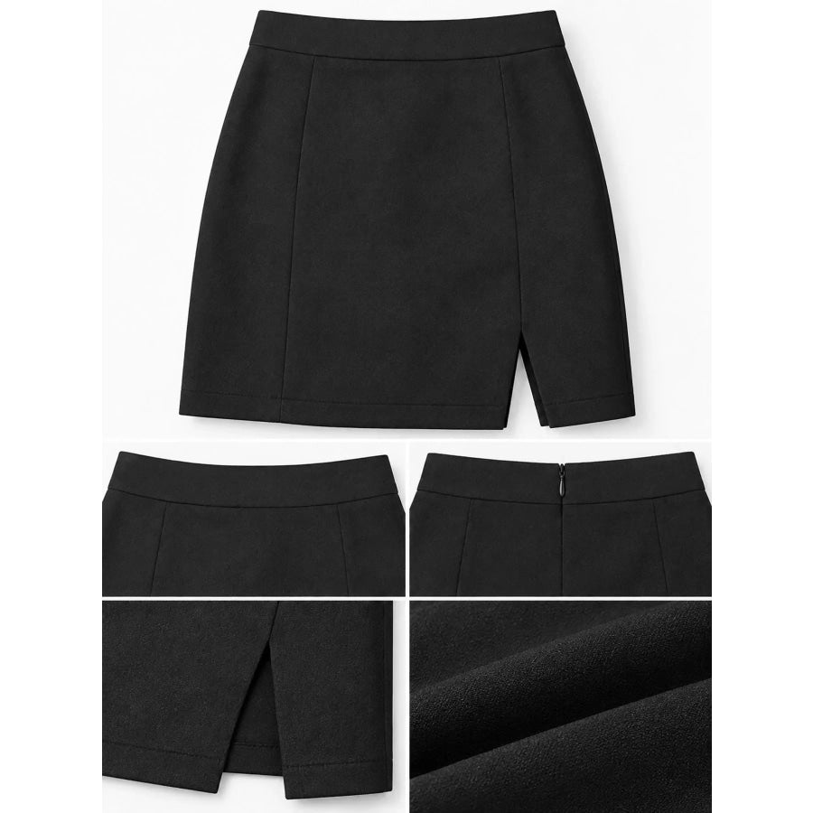 High-Waisted Slit Skirt Apparel and Accessories