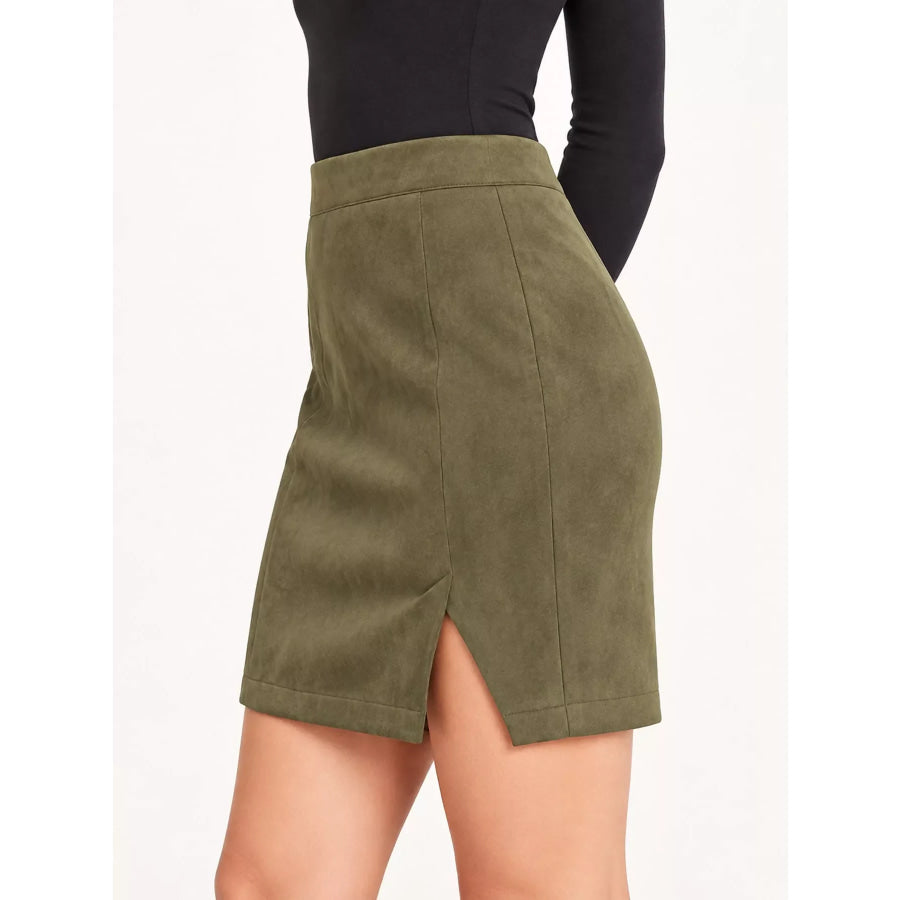 High-Waisted Slit Skirt Apparel and Accessories