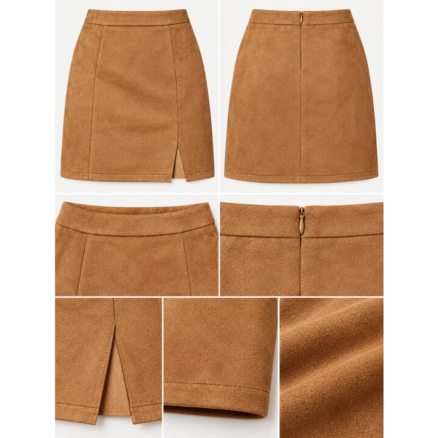 High-Waisted Slit Skirt Apparel and Accessories