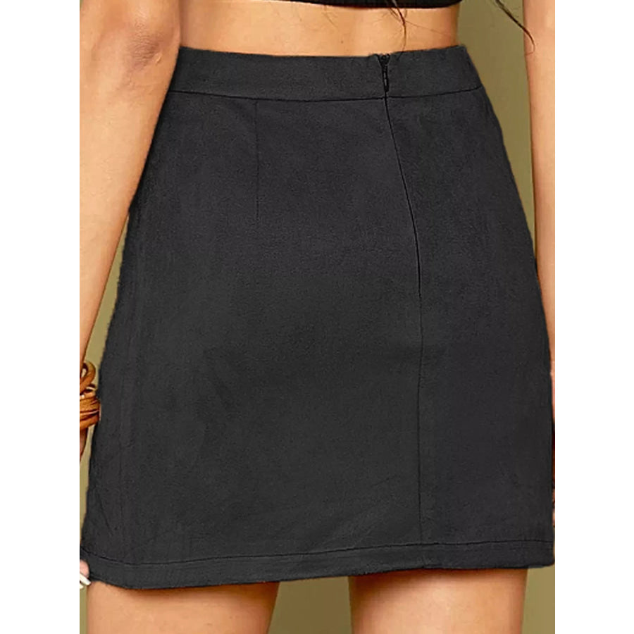 High-Waisted Slit Skirt Apparel and Accessories