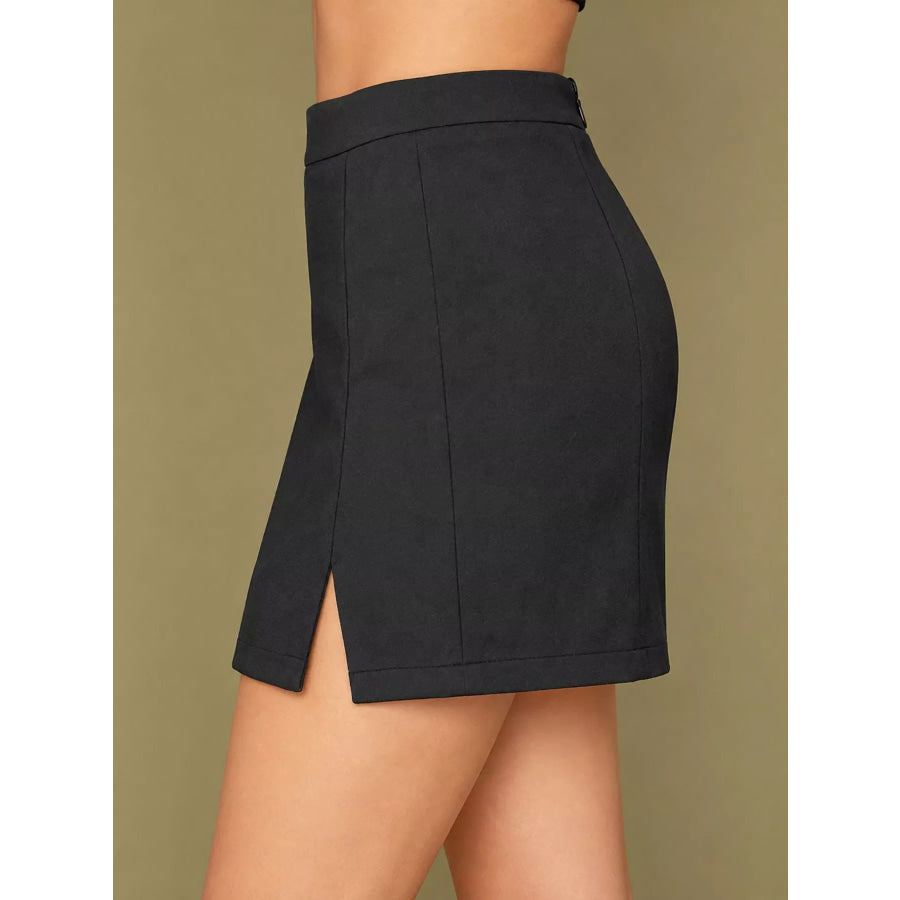 High-Waisted Slit Skirt Apparel and Accessories