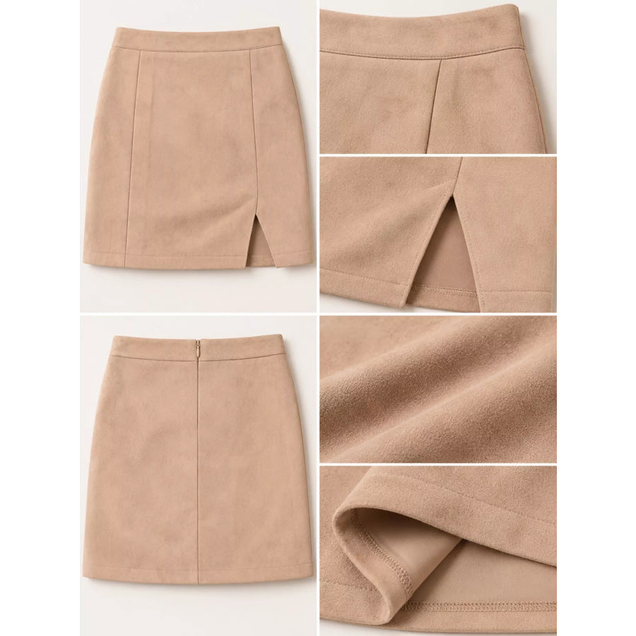High-Waisted Slit Skirt Apparel and Accessories