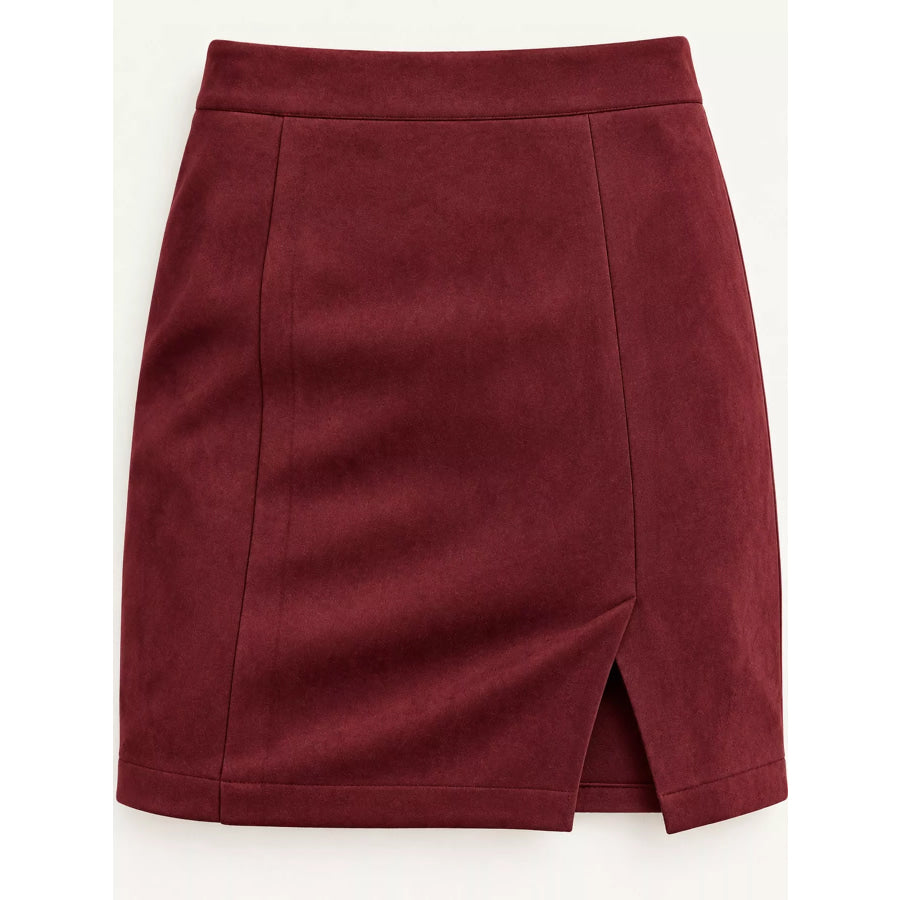 High-Waisted Slit Skirt Apparel and Accessories