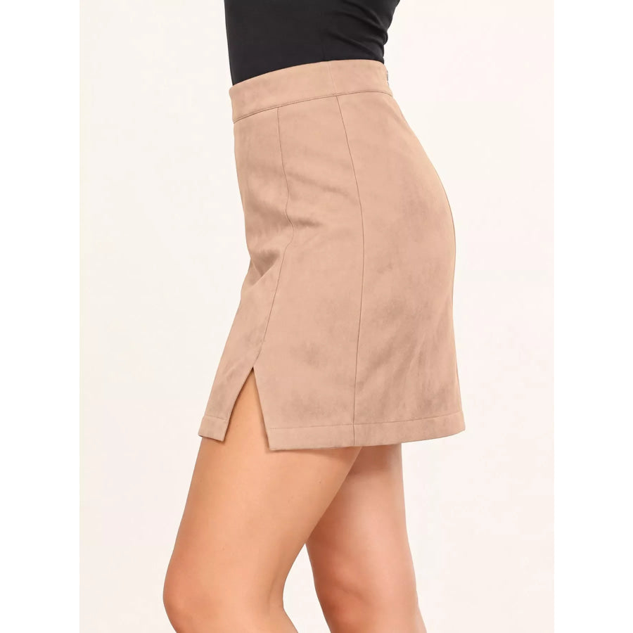 High-Waisted Slit Skirt Apparel and Accessories