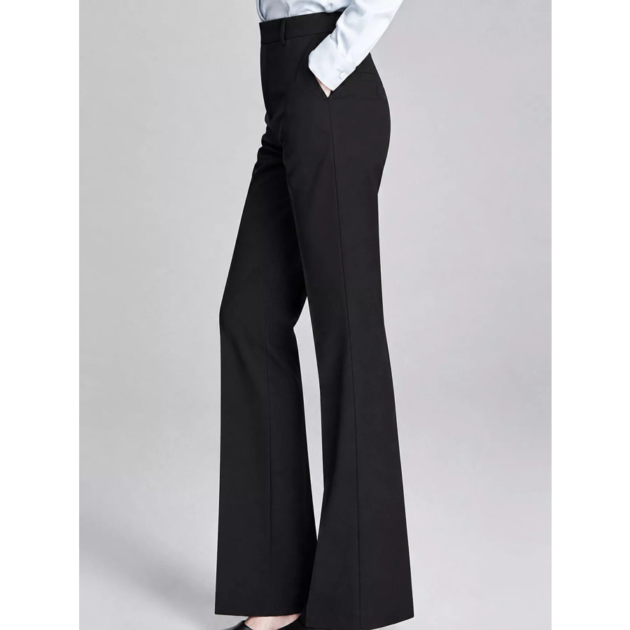 High-Waisted Straight-Leg Pants Apparel and Accessories