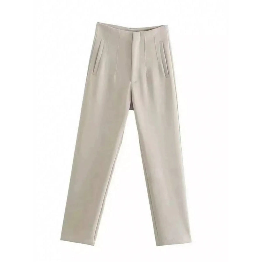 High-Waisted Straight-Leg Pants Apparel and Accessories