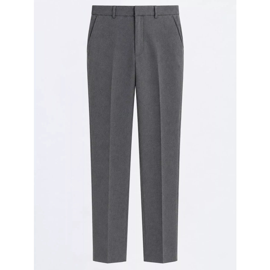 High-Waisted Straight Slim-Fit Pants Apparel and Accessories