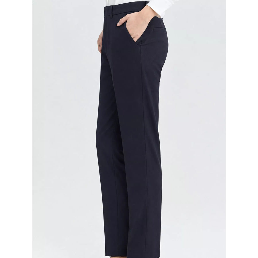 High-Waisted Straight Slim-Fit Pants Apparel and Accessories
