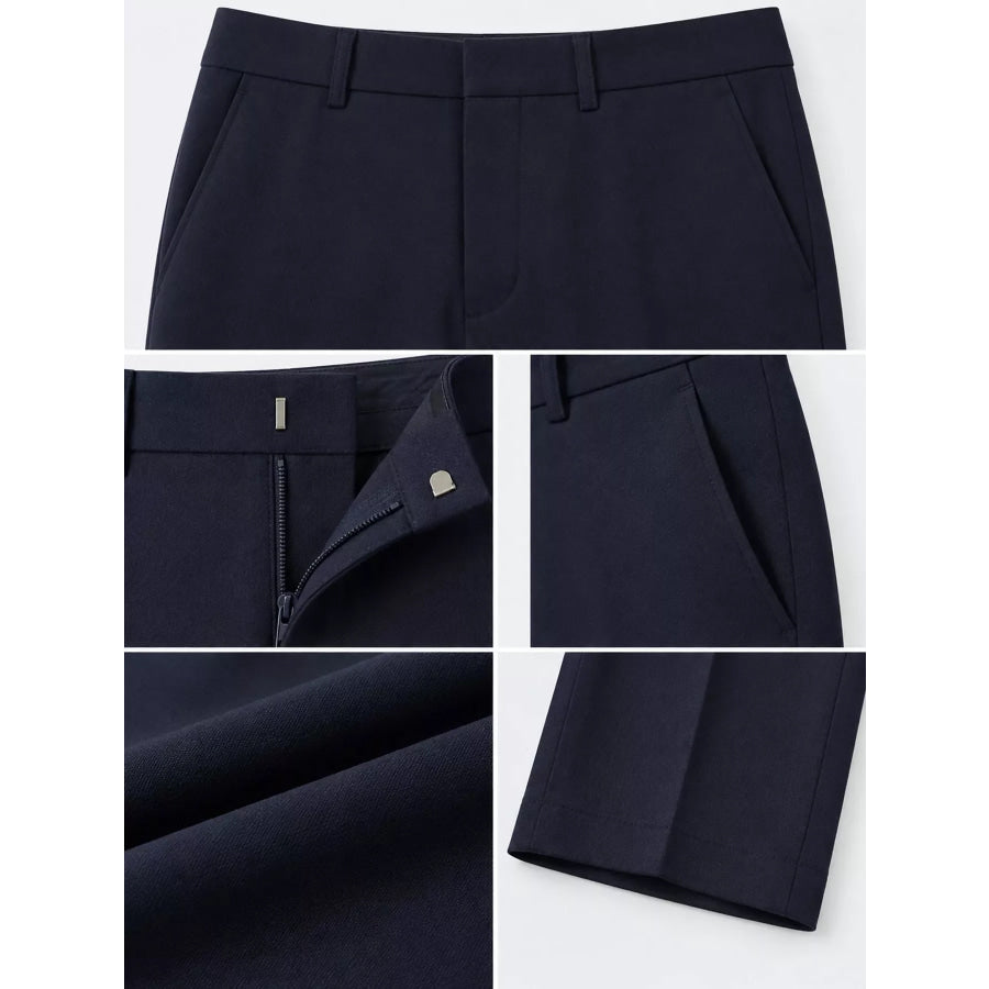 High-Waisted Straight Slim-Fit Pants Apparel and Accessories