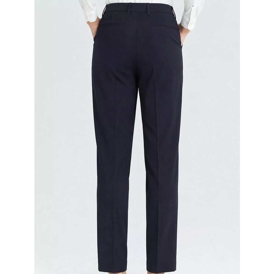 High-Waisted Straight Slim-Fit Pants Apparel and Accessories