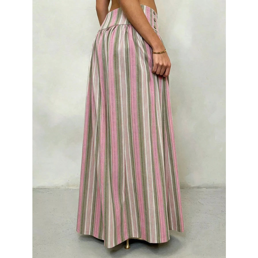 High-Waisted Striped Wide-Leg Casual Pants Apparel and Accessories
