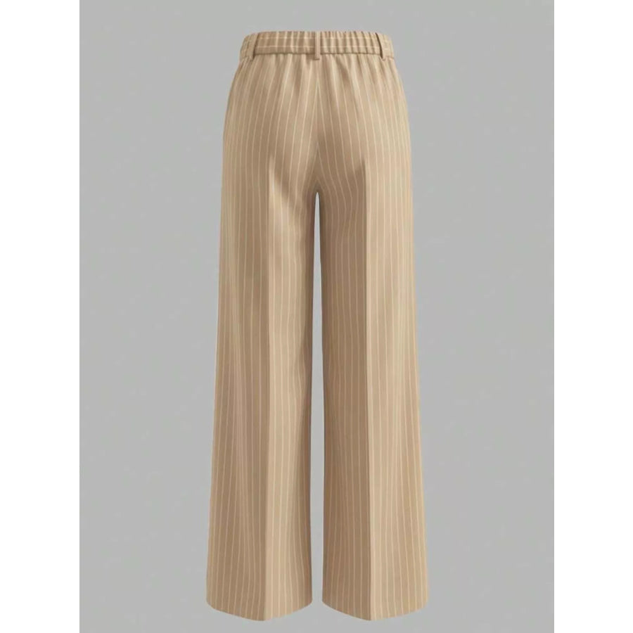 High-Waisted Striped Wide-Leg Pants Apparel and Accessories