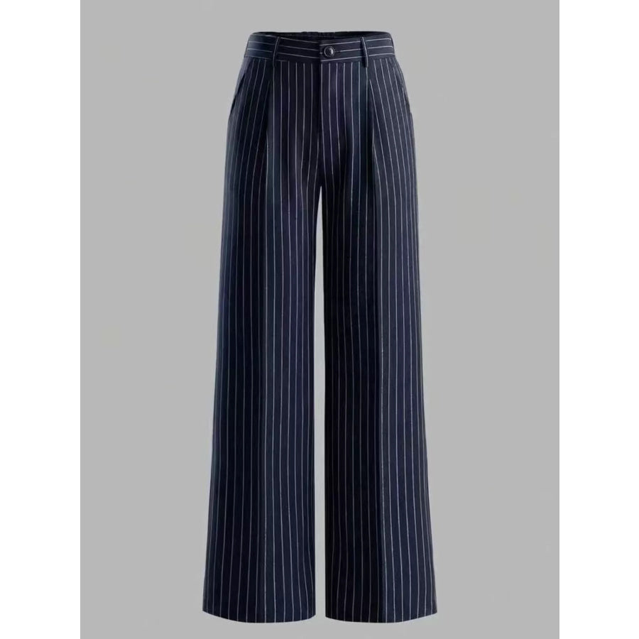 High-Waisted Striped Wide-Leg Pants Apparel and Accessories