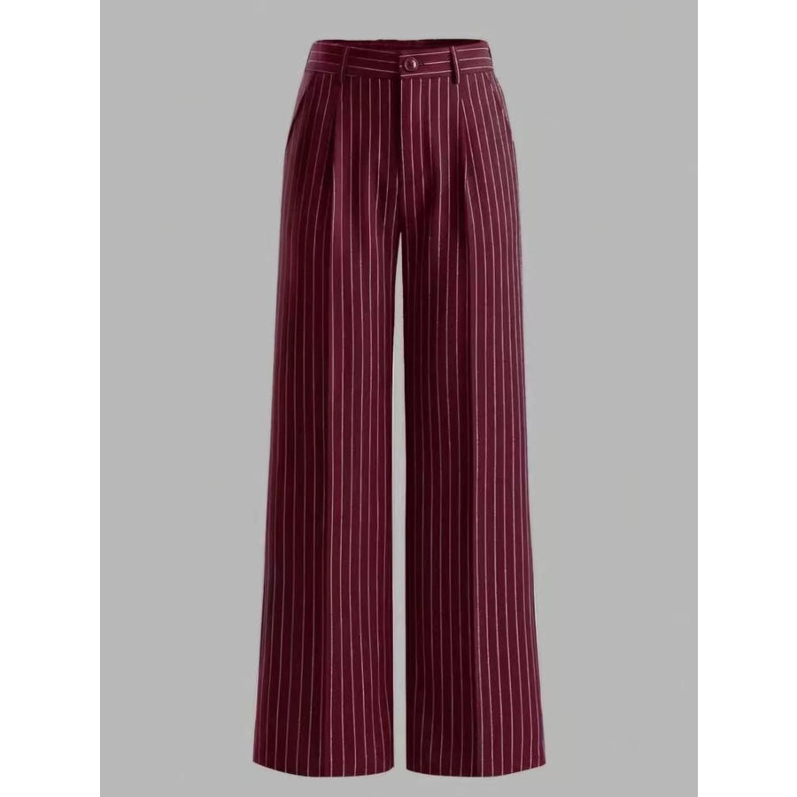 High-Waisted Striped Wide-Leg Pants Apparel and Accessories
