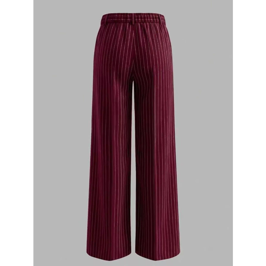 High-Waisted Striped Wide-Leg Pants Apparel and Accessories