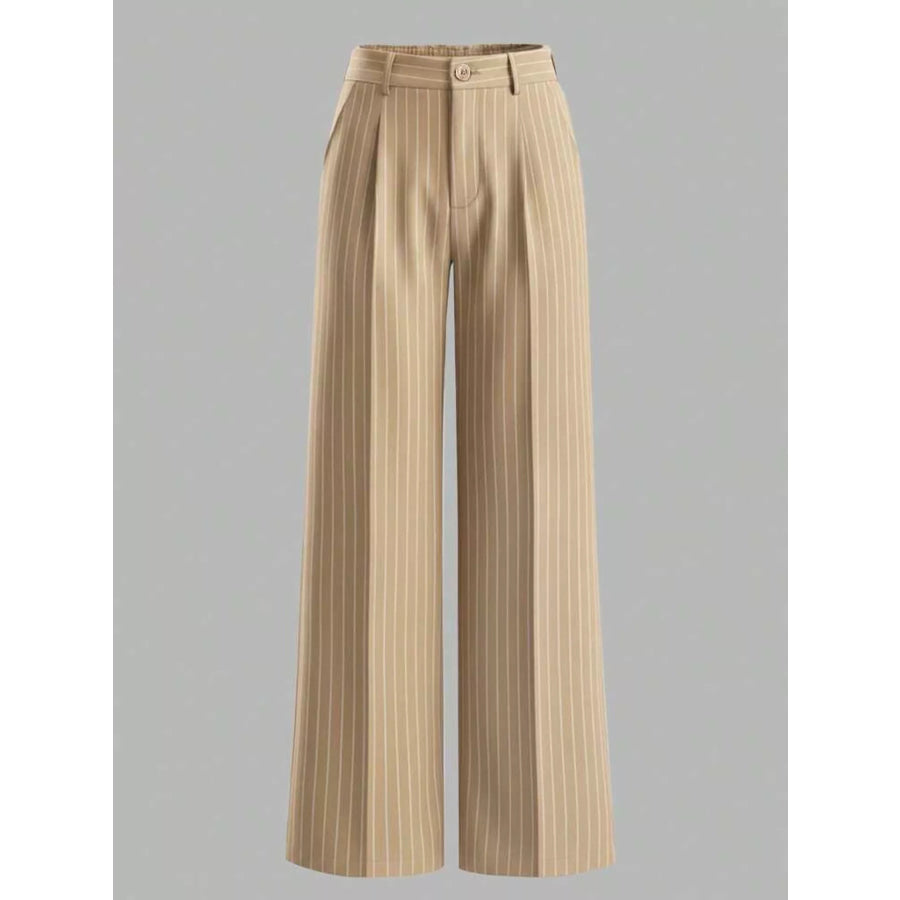 High-Waisted Striped Wide-Leg Pants Apparel and Accessories