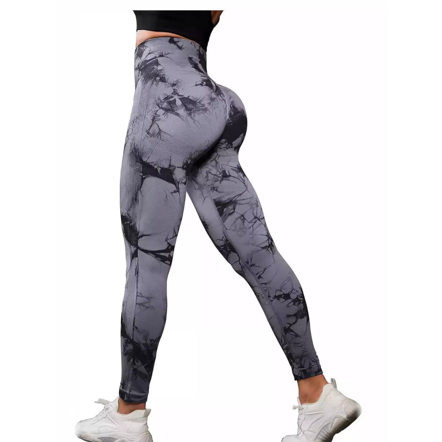 High-Waisted Tie Dye Seamless Active Leggings Apparel and Accessories
