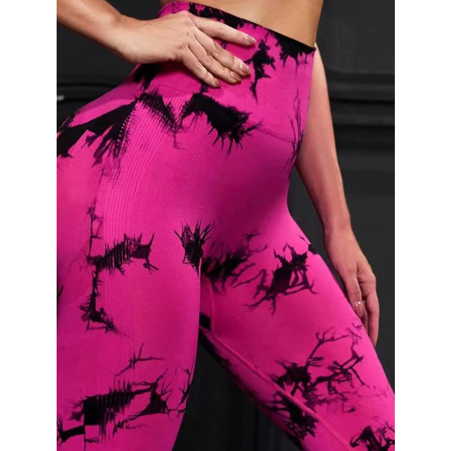 High-Waisted Tie Dye Seamless Active Leggings Apparel and Accessories