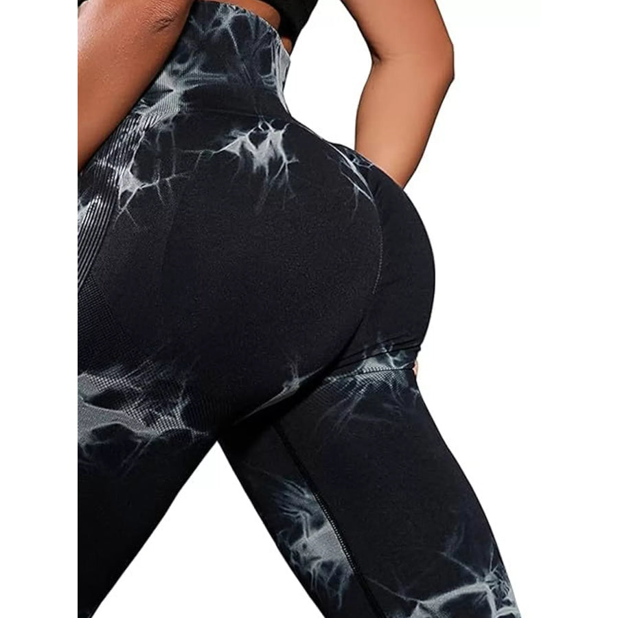 High-Waisted Tie Dye Seamless Active Leggings Apparel and Accessories