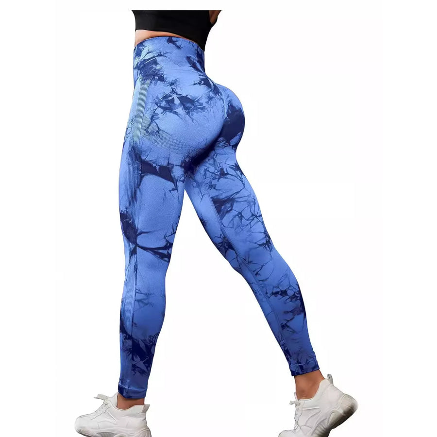 High-Waisted Tie Dye Seamless Active Leggings Apparel and Accessories