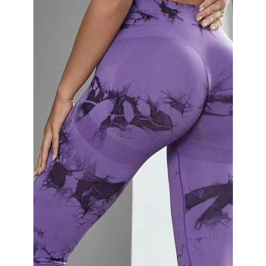 High-Waisted Tie Dye Seamless Active Leggings Apparel and Accessories