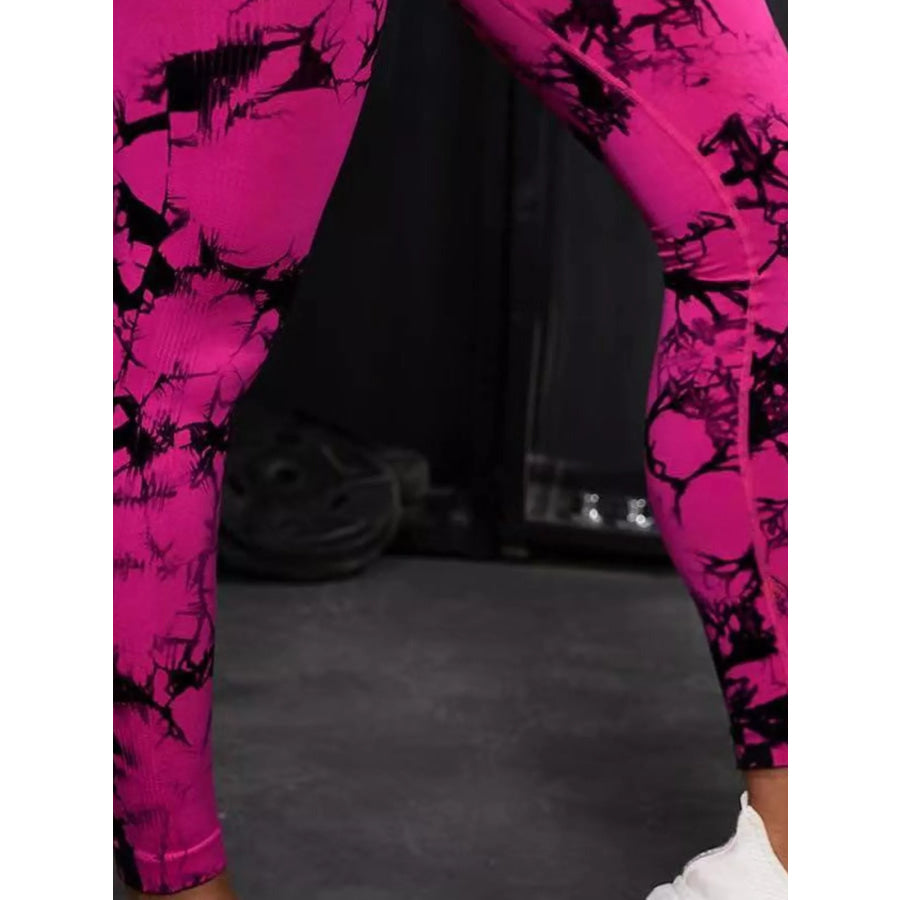 High-Waisted Tie Dye Seamless Active Leggings Apparel and Accessories