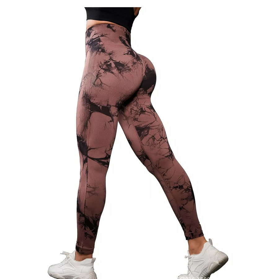 High-Waisted Tie Dye Seamless Active Leggings Apparel and Accessories