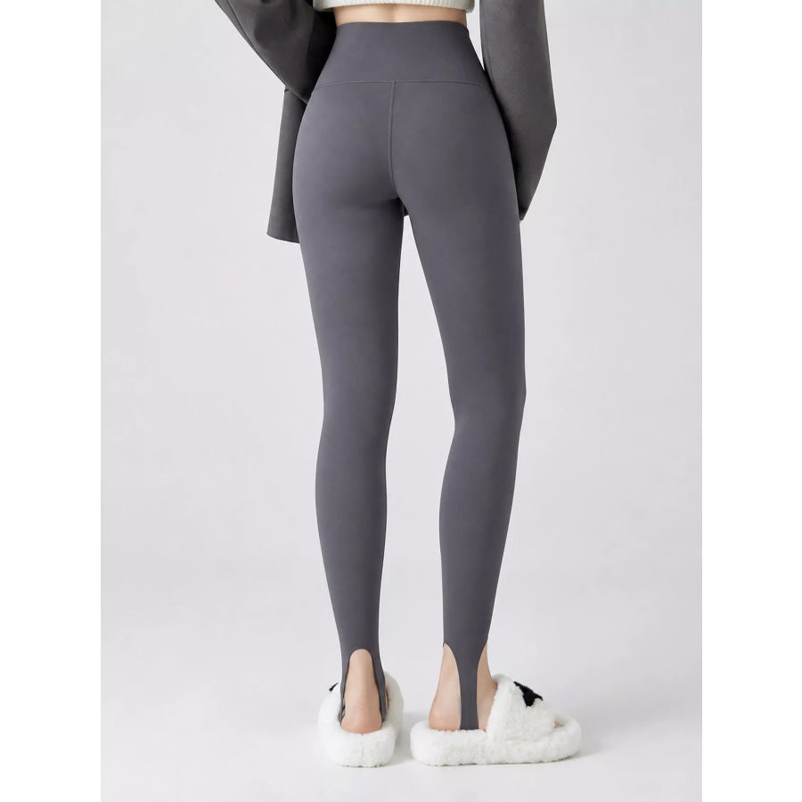 High-Waisted Tummy Control Stirrup Leggings with Fleece-Lined Apparel and Accessories