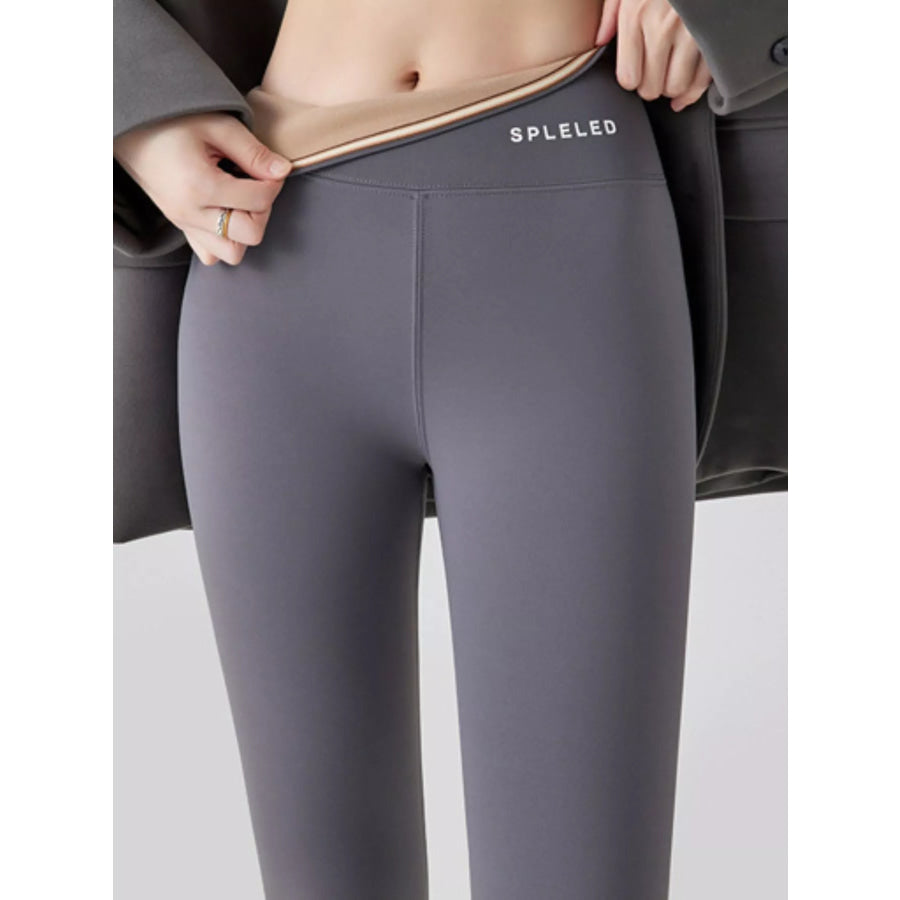 High-Waisted Tummy Control Stirrup Leggings with Fleece-Lined Apparel and Accessories
