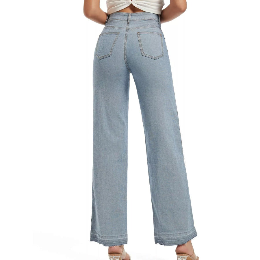 High-Waisted Two Tone Jeans Apparel and Accessories