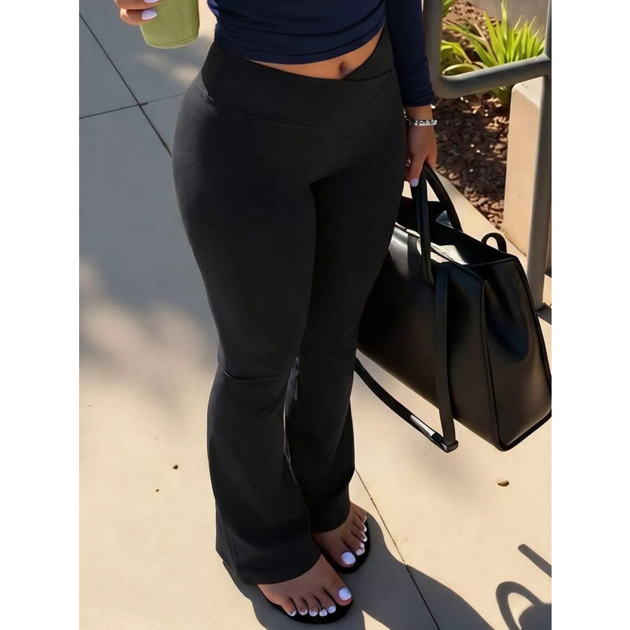 High-Waisted V-Cut Flare Active Pants Apparel and Accessories