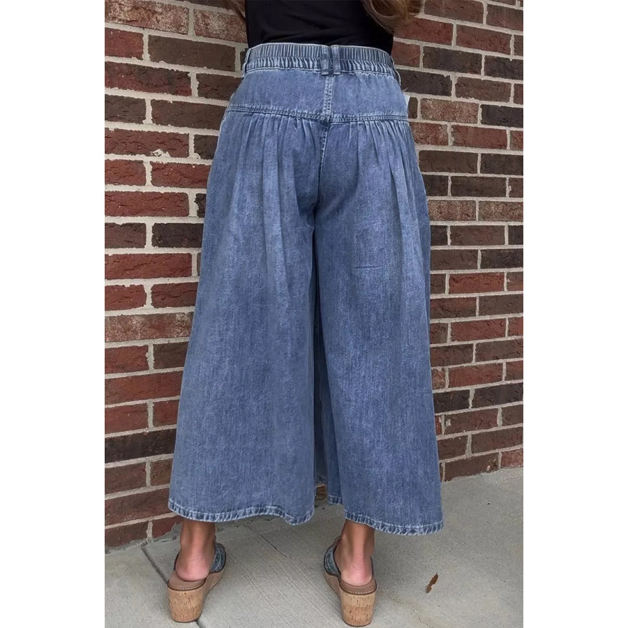 High-Waisted Wide Leg Button-Fly Jeans Apparel and Accessories