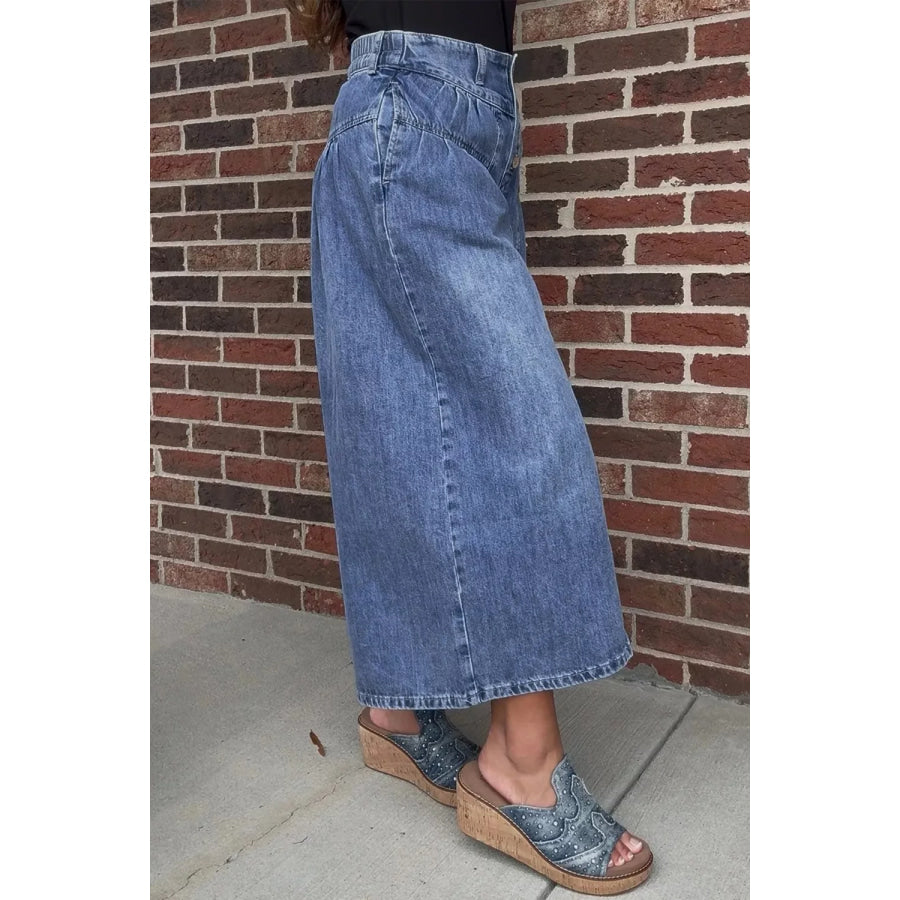 High-Waisted Wide Leg Button-Fly Jeans Apparel and Accessories