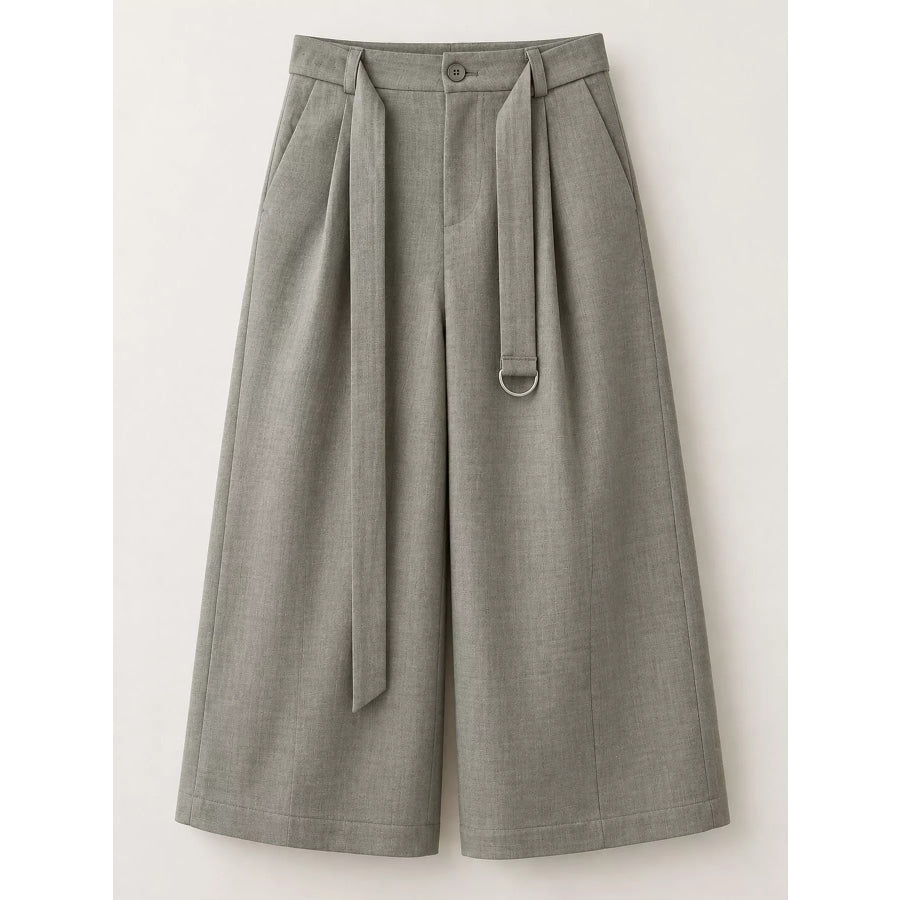 High-Waisted Wide-Leg Capris Apparel and Accessories
