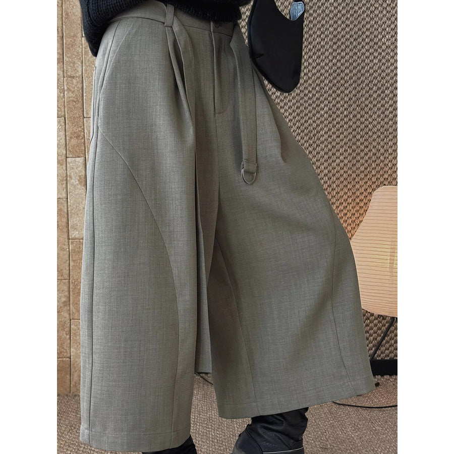 High-Waisted Wide-Leg Capris Apparel and Accessories