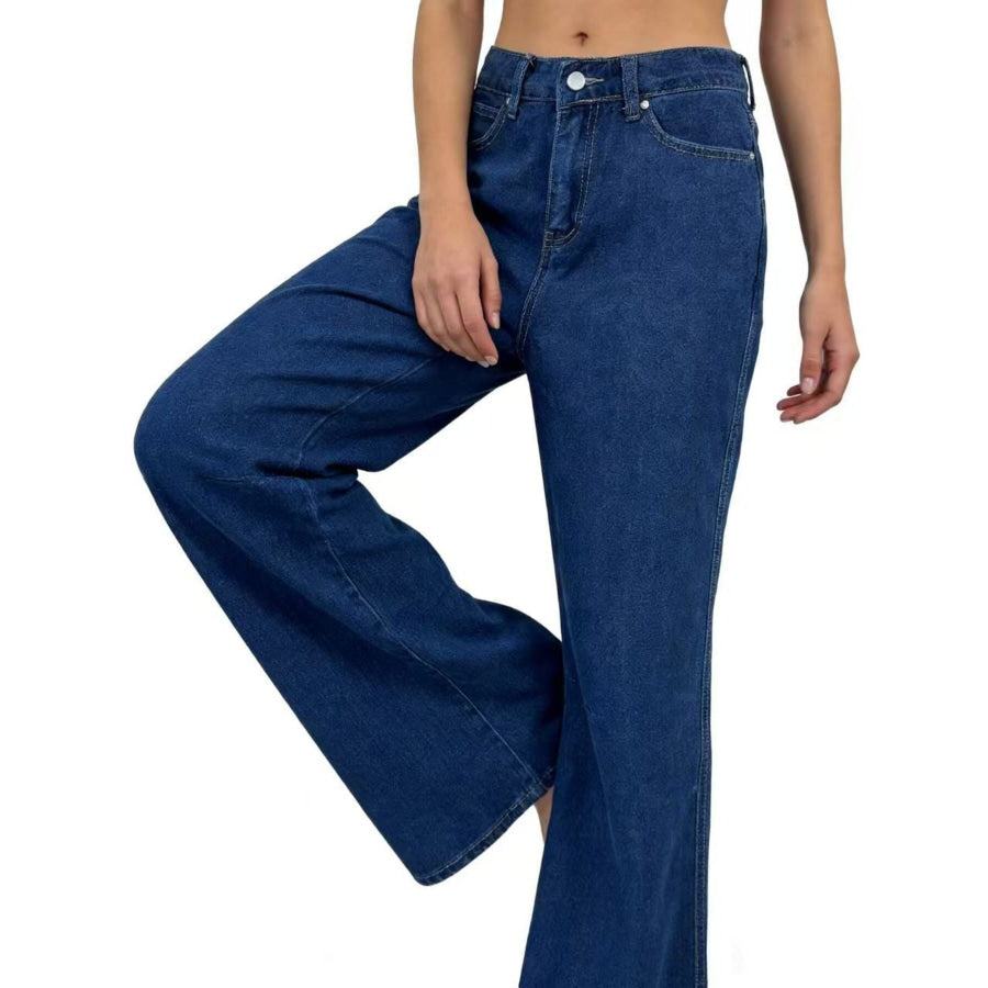 High-Waisted Wide Leg Jeans Apparel and Accessories