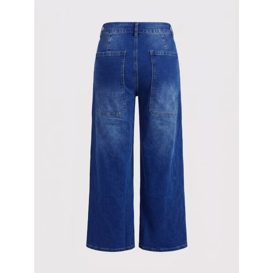 High-Waisted Wide Leg Jeans Apparel and Accessories